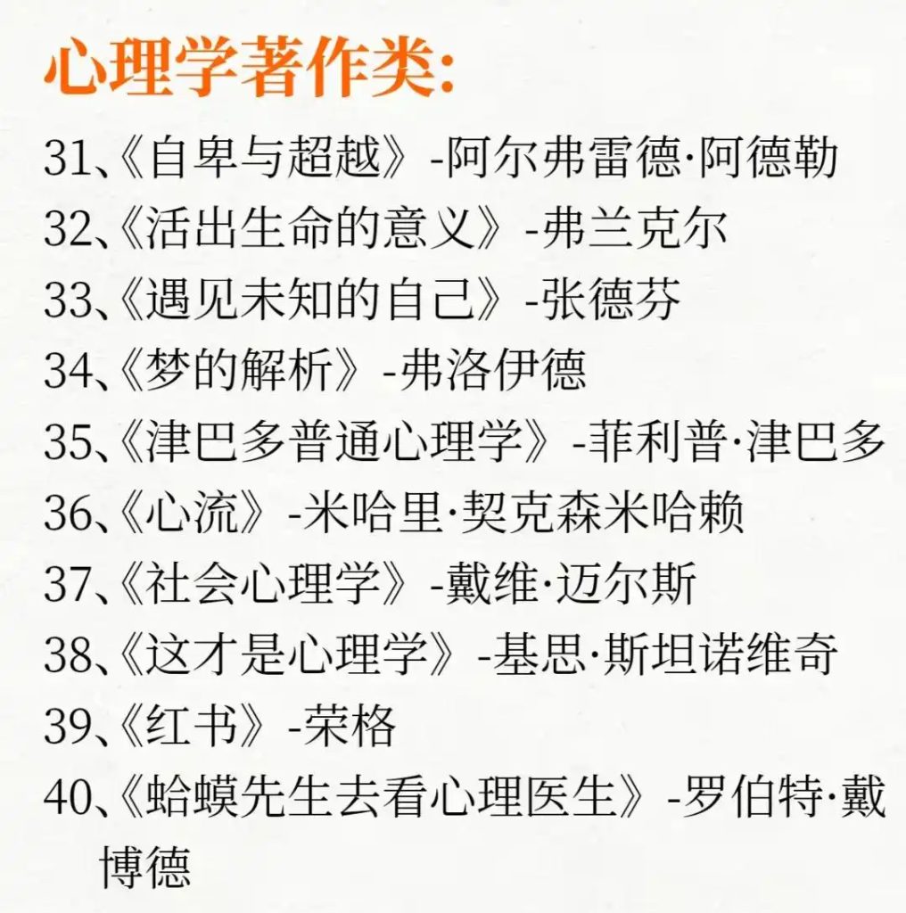 《心理学著作类》2025推荐必读系列